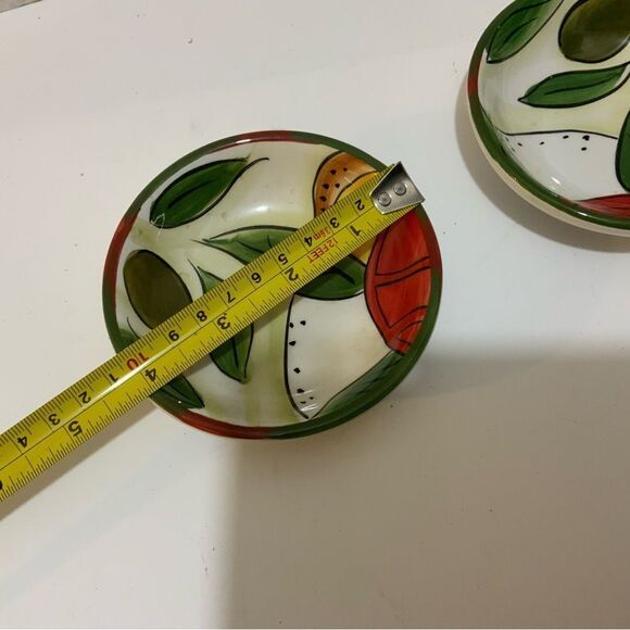 Pampered Chef Small Oil/Serving Bowls Hand Painted  Bright Colors Set of 3 G22 - Picture 6 of 6